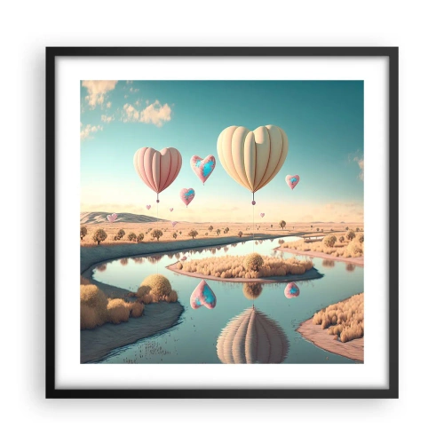 Poster în ramă neagră - Iubirea ne înalță - 50x50 cm