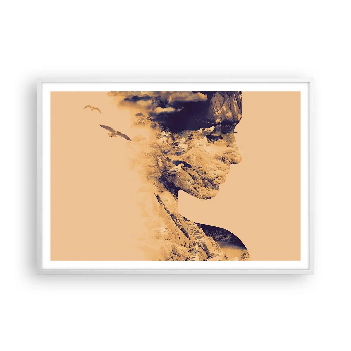 Poster în ramă albă - Frumoasă prin natura - 100x70 cm