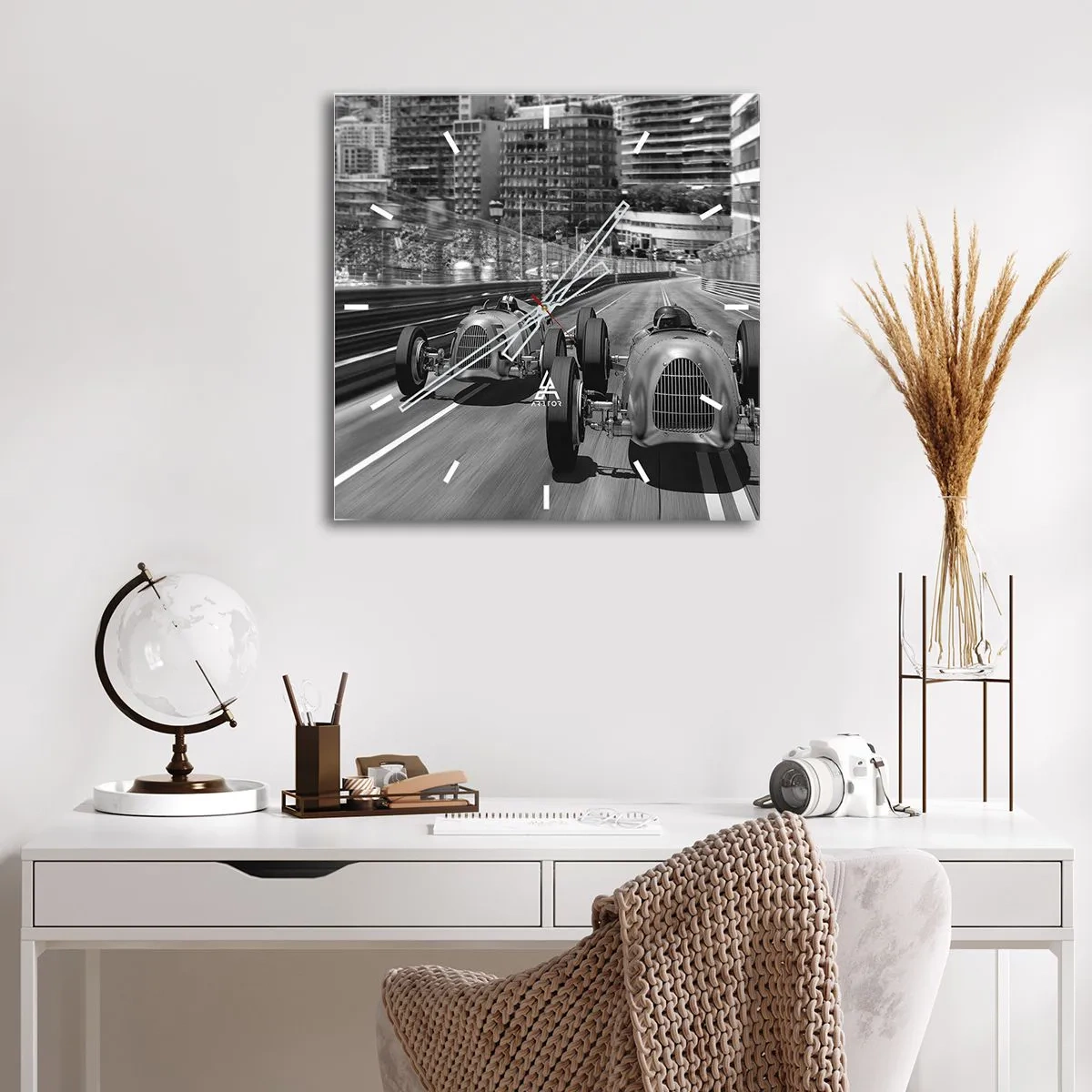 Ceas de perete - Ceas pe sticlă - A fost odată ca niciodată în Monte Carlo - 40x40 cm