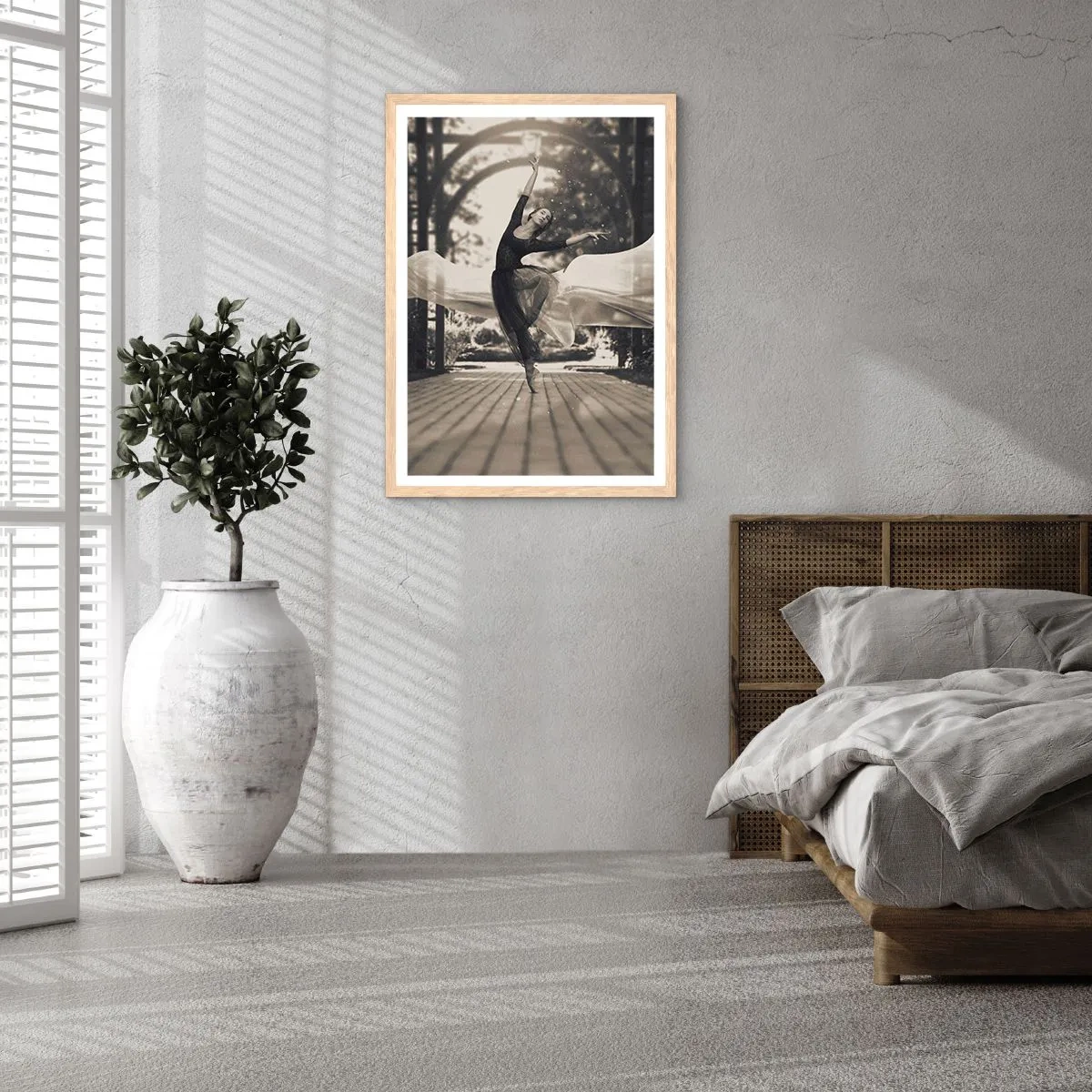 Poster în ramă de stejar deschis - Dansul spiritului de grădină - 40x50 cm
