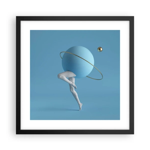 Poster în ramă neagră - Și planetele o iau razna - 40x40 cm