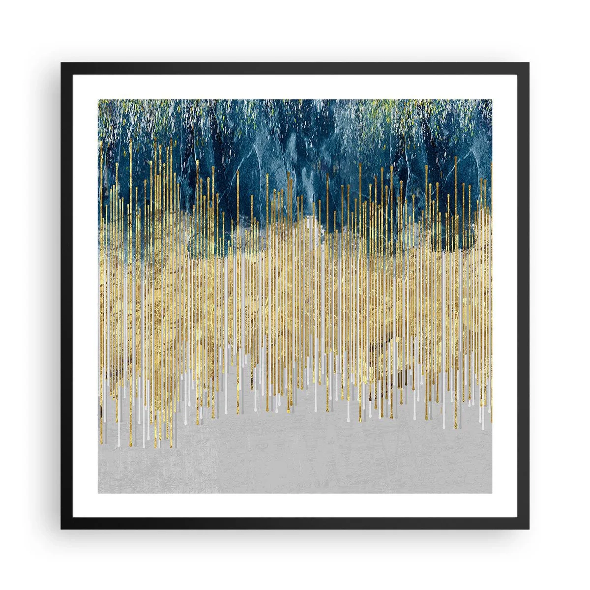 Poster în ramă neagră - Granița aurită - 60x60 cm