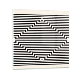 Tablou pe sticlă - Iluzie geometrică - 40x40 cm