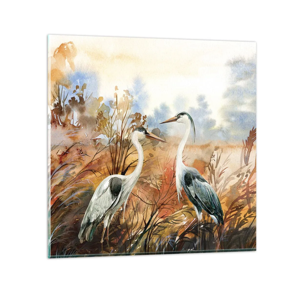 Tablou pe sticlă - Încotro în toamnă? - 30x30 cm