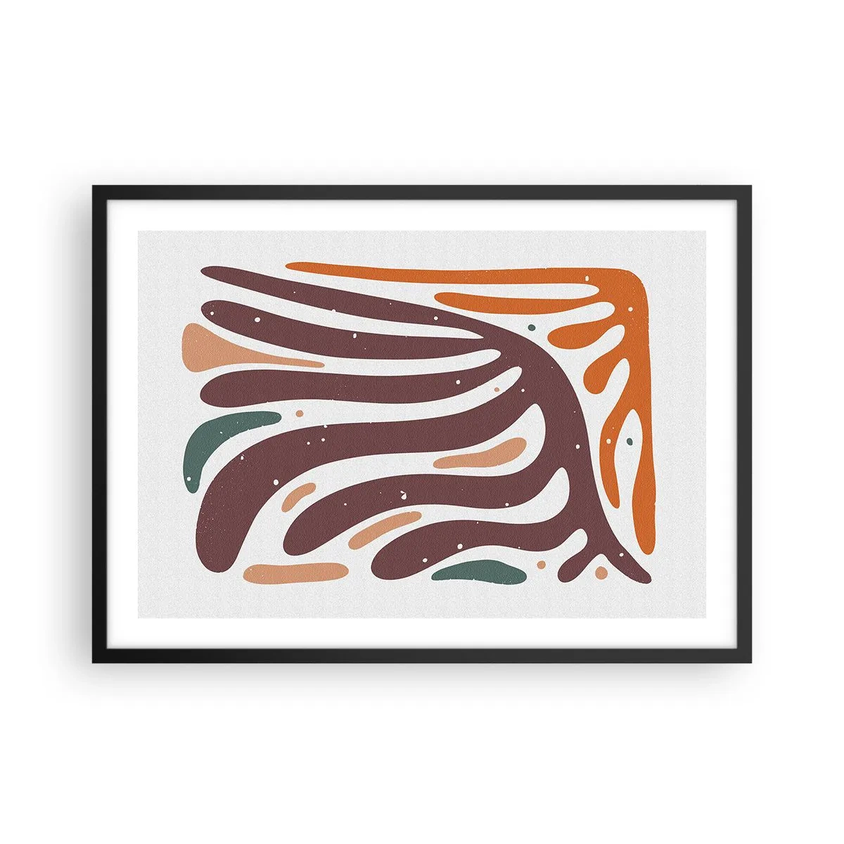 Poster în ramă neagră - Compoziție organică radială - 70x50 cm