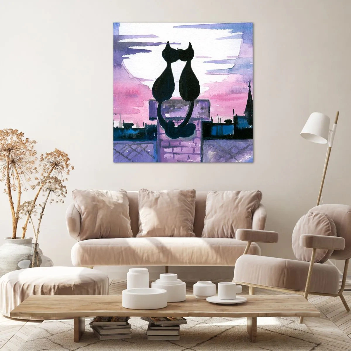 Tablou pe pânză - Rendez-vous sub lună - 40x40 cm