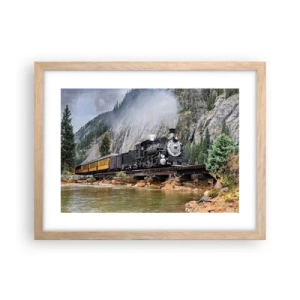 Poster în ramă de stejar deschis - Și încotro? Unde? - 40x30 cm