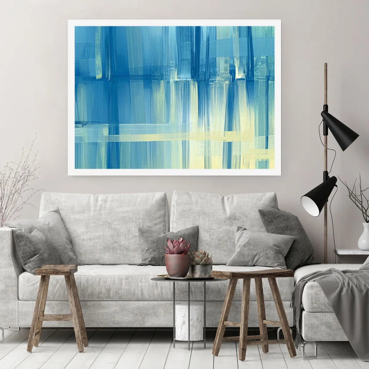 Poster - Compoziție în turcoaz - 50x40 cm