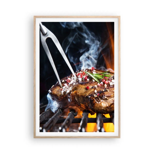 Poster în ramă de stejar deschis - Suculente și parfumate - 70x100 cm