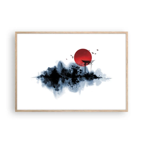 Poster în ramă de stejar deschis - O vedere japoneză - 100x70 cm