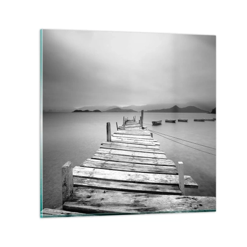 Tablou pe sticlă - Dincolo de munți, dincolo de mări - 50x50 cm