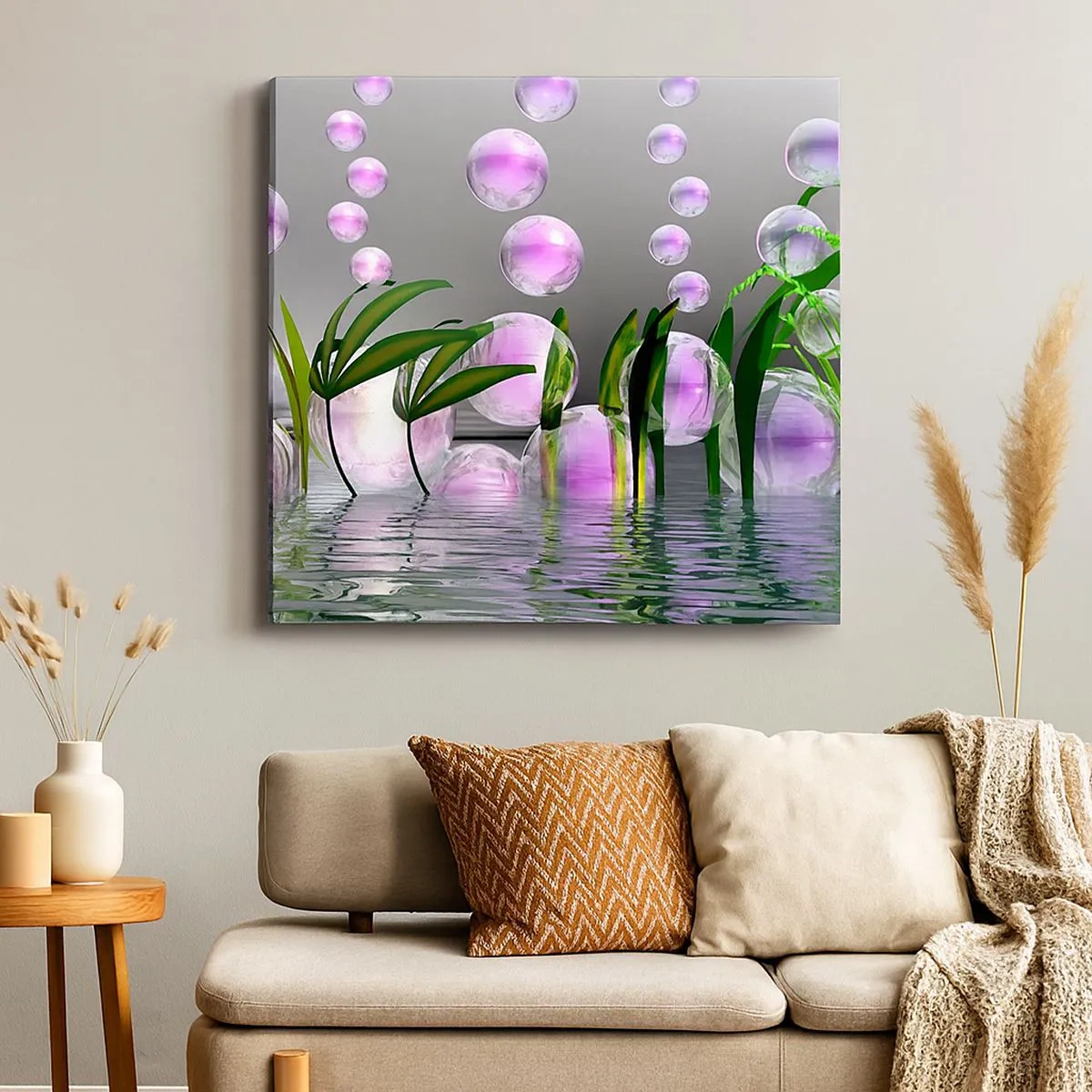 Tablou pe pânză - O compoziție reflexivă de luminozitate și viață - 30x30 cm