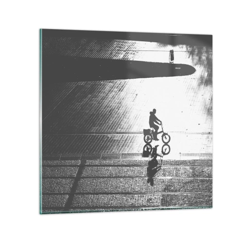 Tablou pe sticlă - Înainte, prin oraș - 60x60 cm