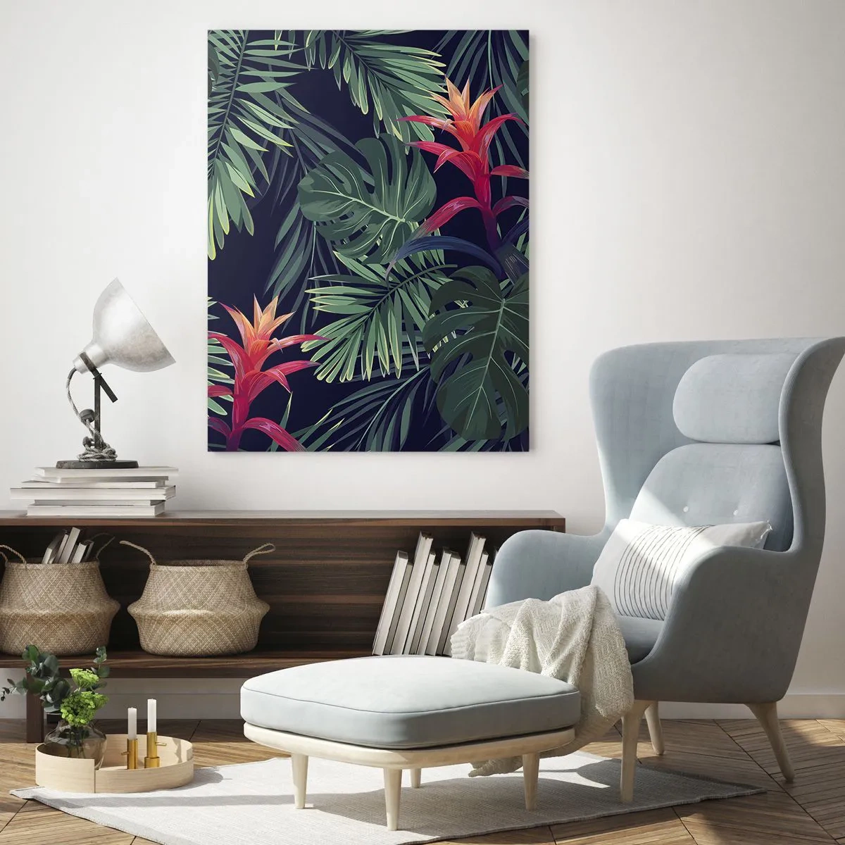 Tablou pe sticlă - Flacăra verde - 50x70 cm