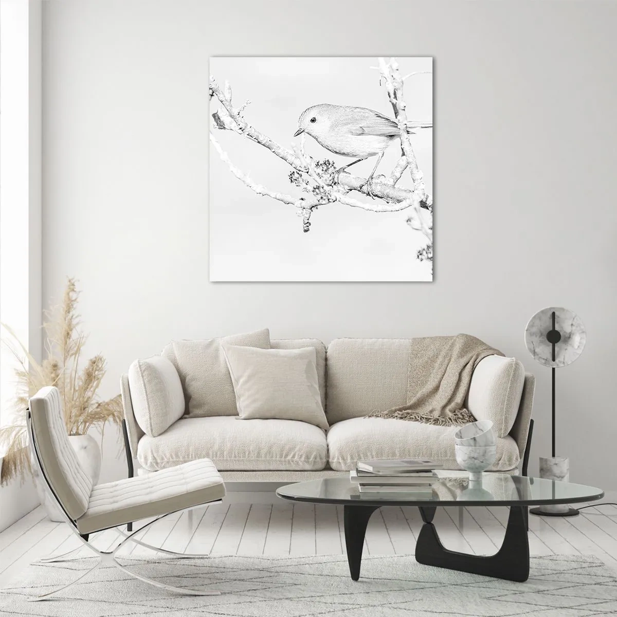 Tablou pe sticlă - Dimineață de iarnă - 60x60 cm