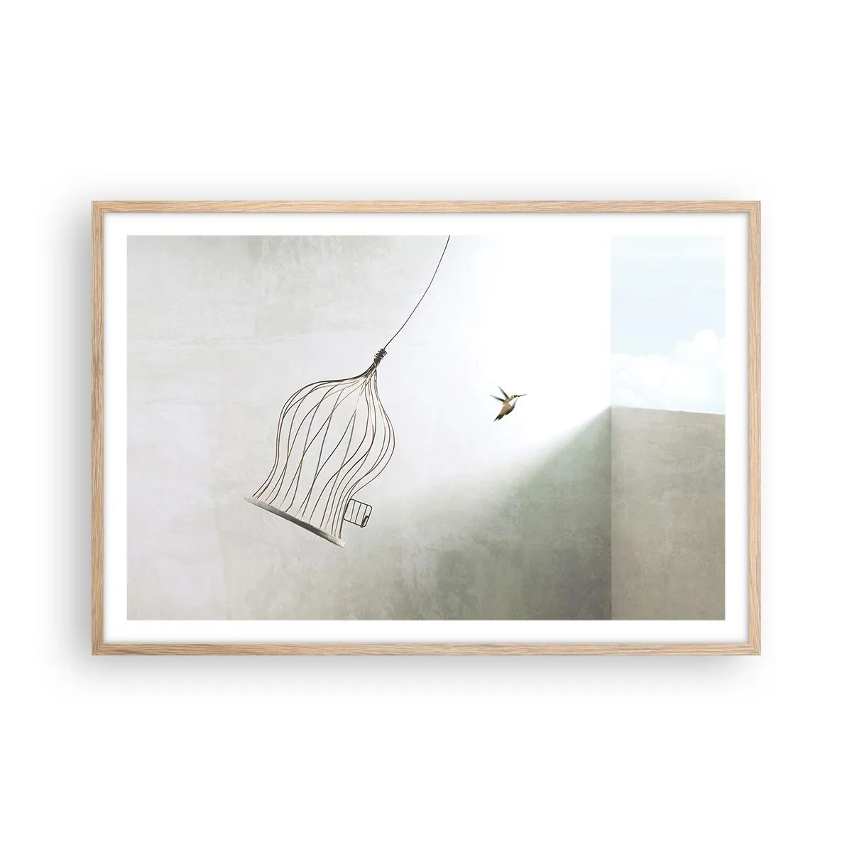 Poster în ramă de stejar deschis - Eliberat - 91x61 cm