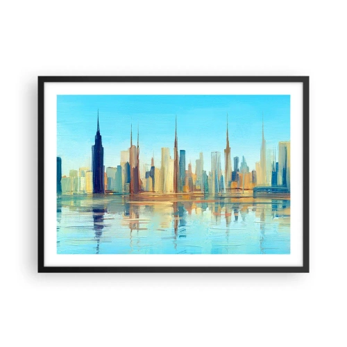 Poster în ramă neagră - Metropola însorită - 70x50 cm