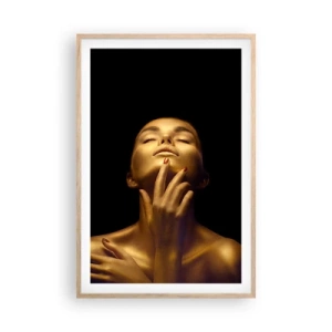 Poster în ramă de stejar deschis - Ca mătasea aurie - 61x91 cm