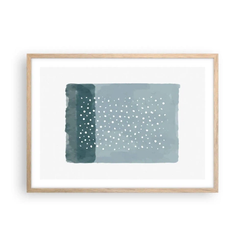 Poster în ramă de stejar deschis - Crescute pe albastru - 70x50 cm