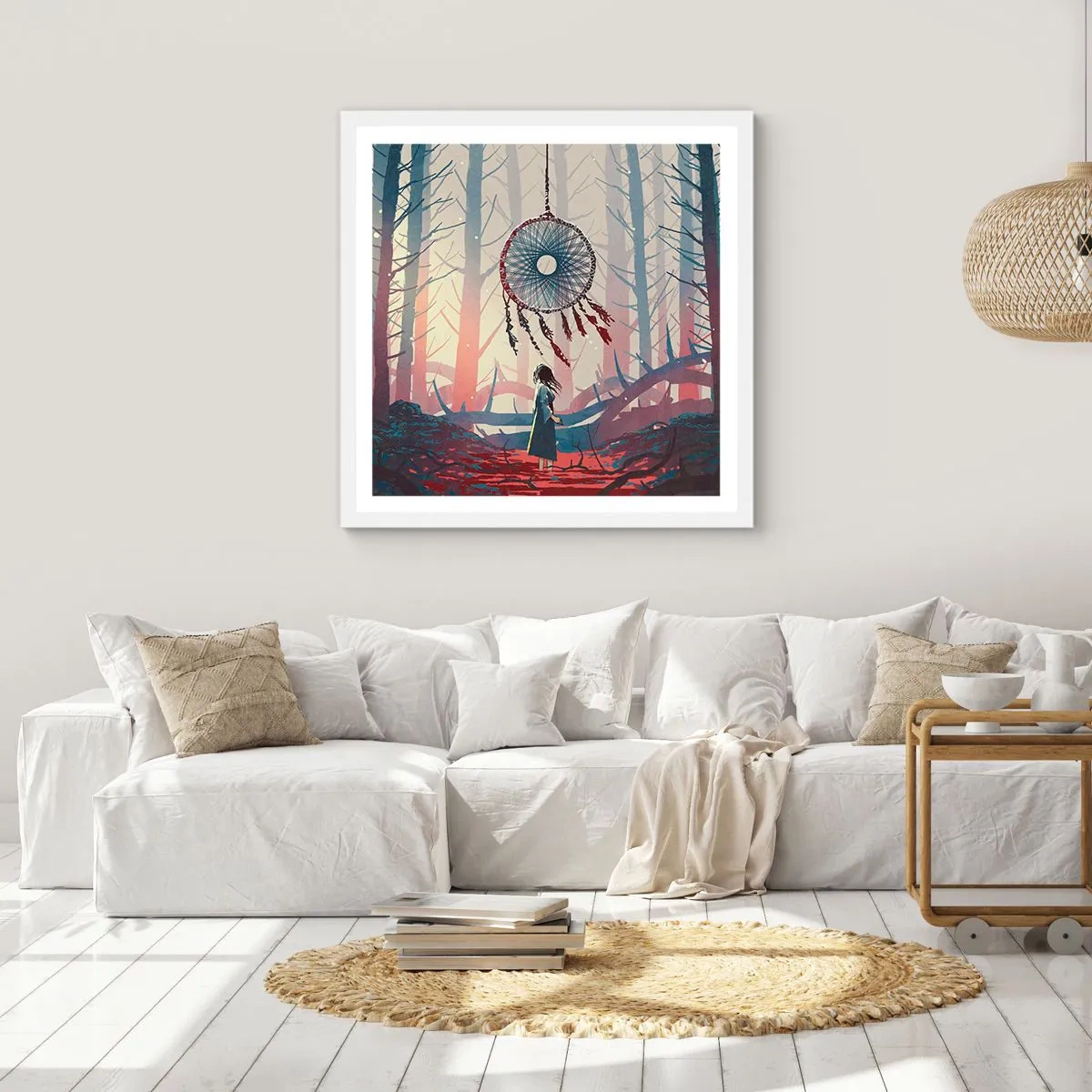 Poster în ramă albă - Ritualul secret al fericirii - 60x60 cm