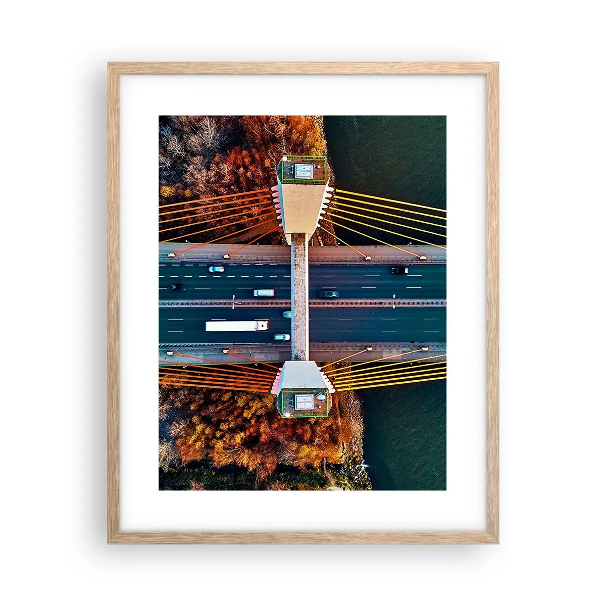 Poster în ramă de stejar deschis - Din pădure spre apă - 40x50 cm