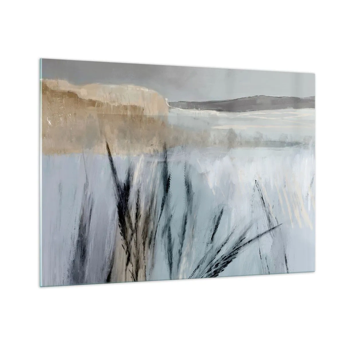 Tablou pe sticlă - Câmpuri de iarnă - 100x70 cm