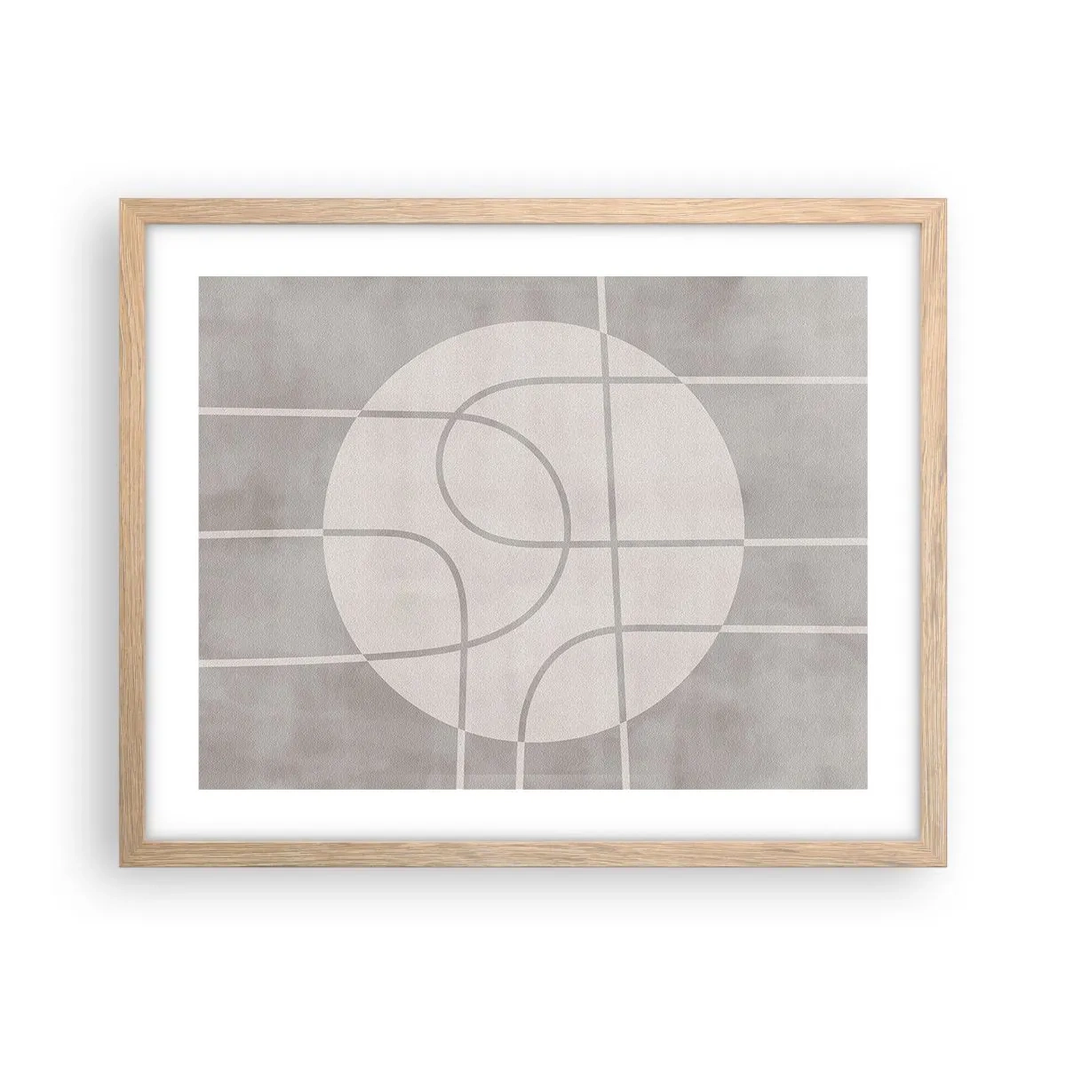 Poster în ramă de stejar deschis - Circular și drept înainte - 50x40 cm