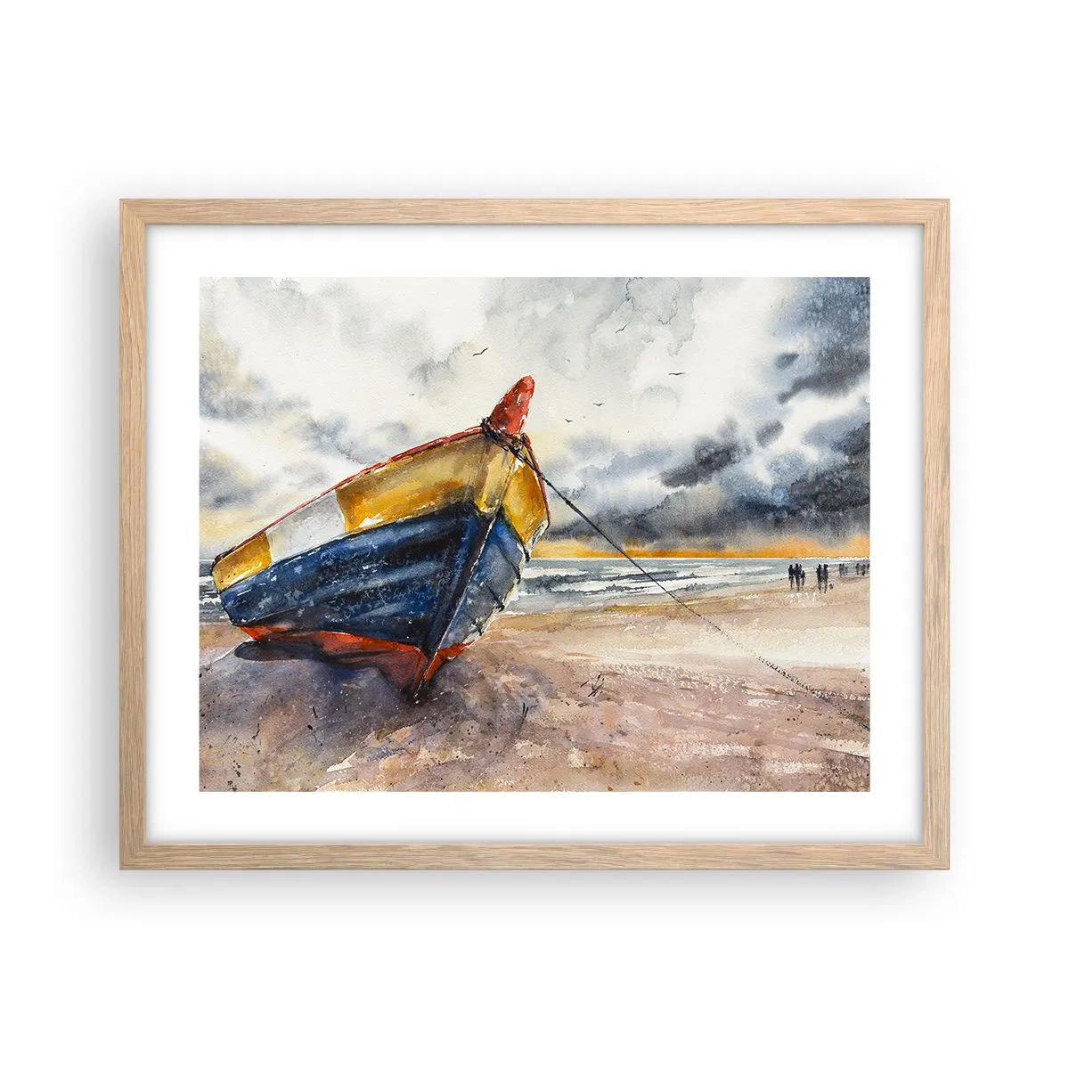 Poster în ramă de stejar deschis - Se odihnește pe țărm - 50x40 cm