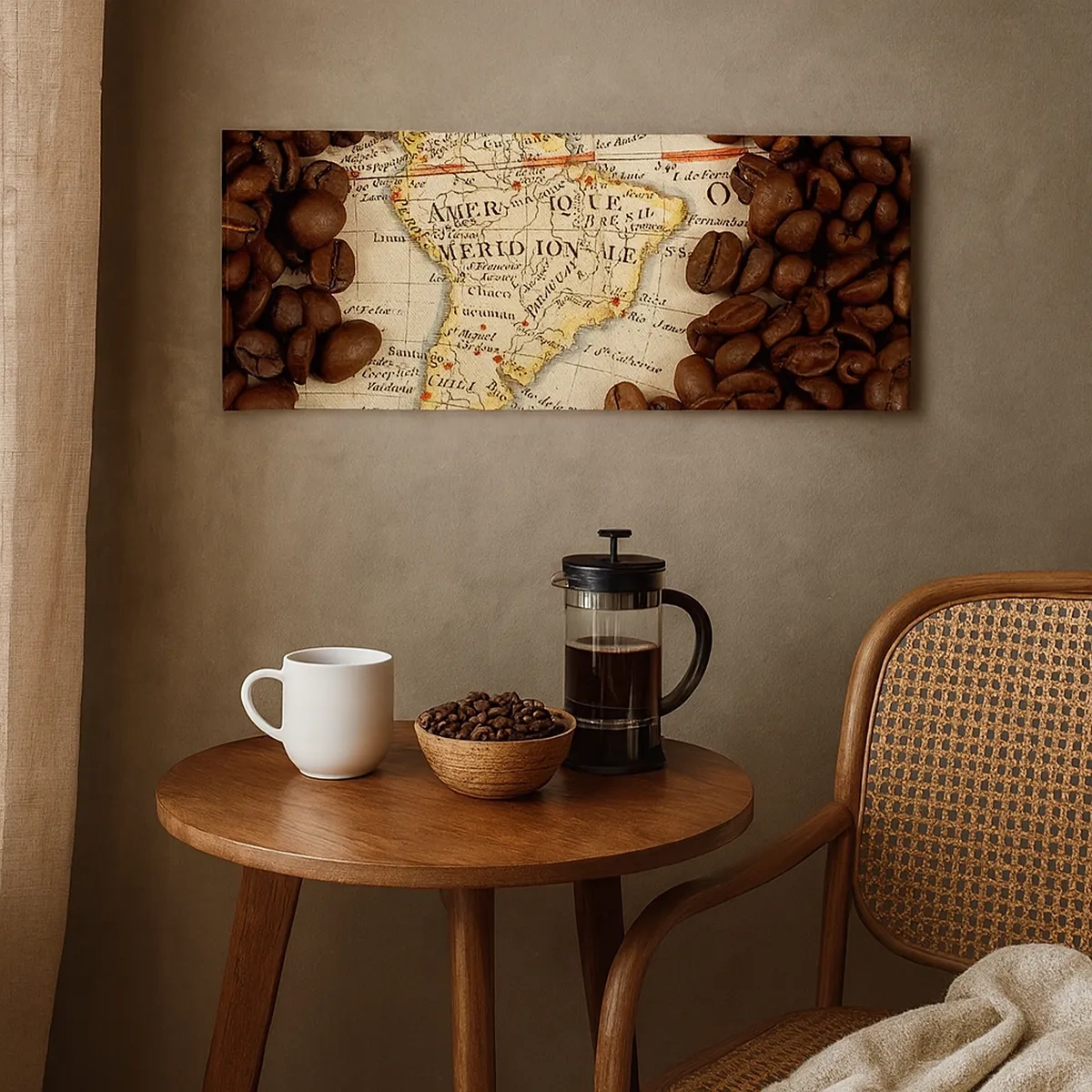 Tablou pe pânză - De unde provine cea mai bună cafea? - 30x30 cm