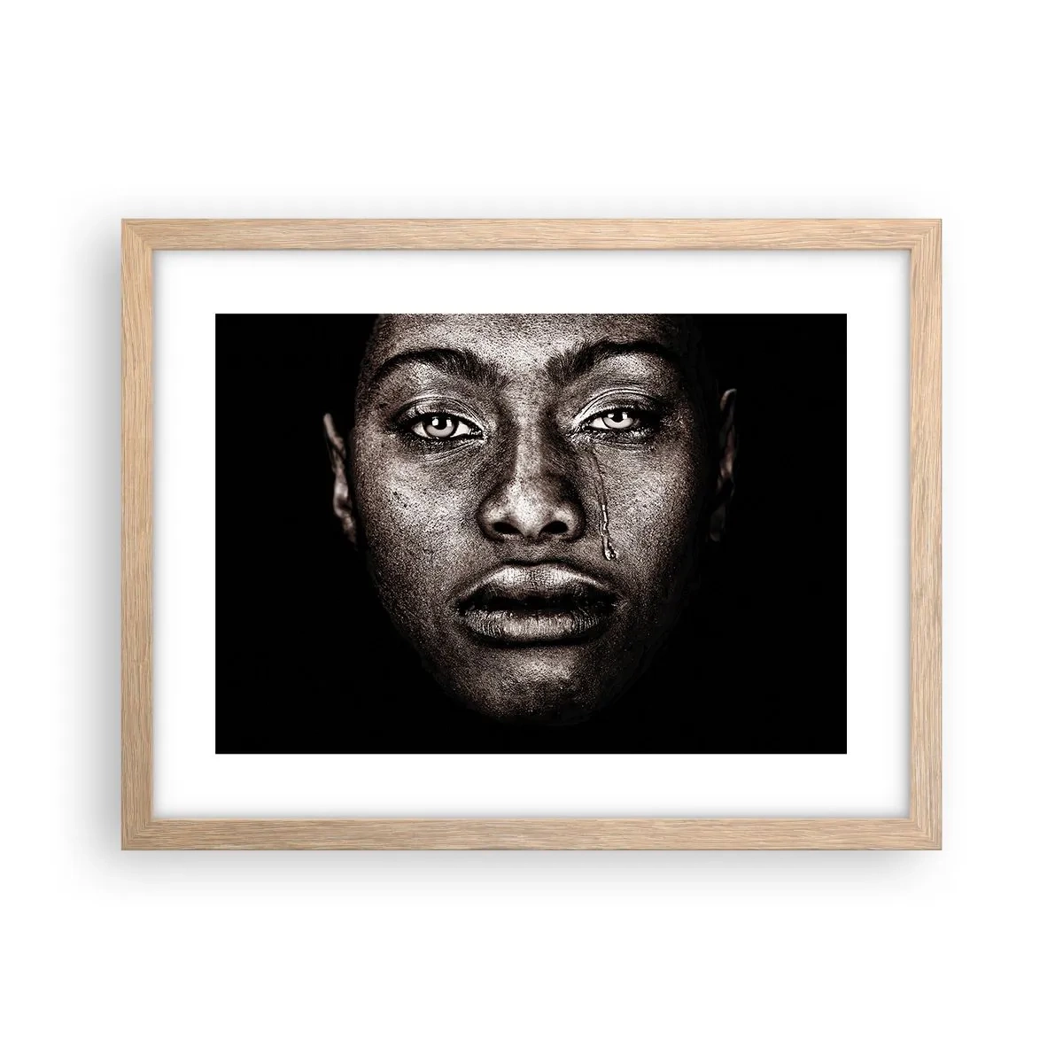 Poster în ramă de stejar deschis - O singură lacrimă - 40x30 cm