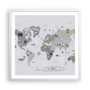 Poster în ramă albă - Spune-mi de unde ești... - 60x60 cm