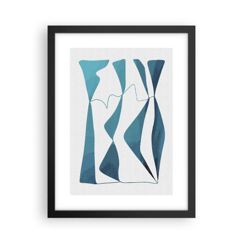 Poster în ramă neagră - Abstracție: relație turcoaz - 30x40 cm