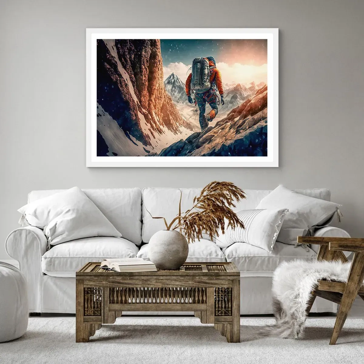 Poster în ramă albă - Războinic singuratic - 40x30 cm