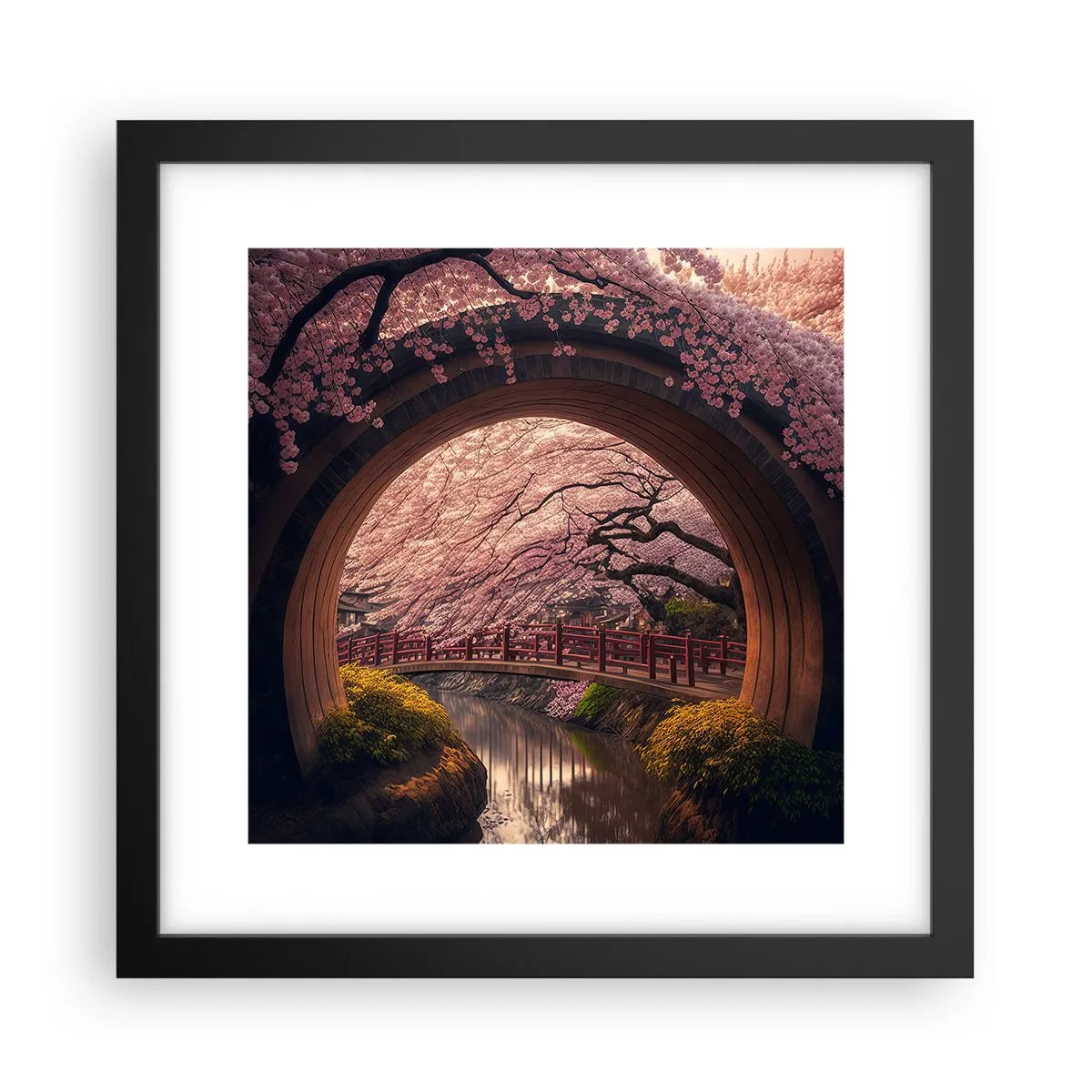 Poster în ramă neagră - Primăvara japoneză - 30x30 cm
