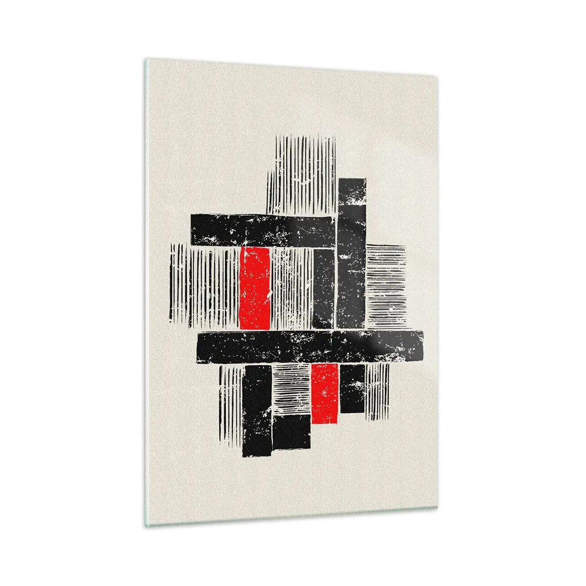 Tablou pe sticlă - Roșu și negru - 50x70 cm