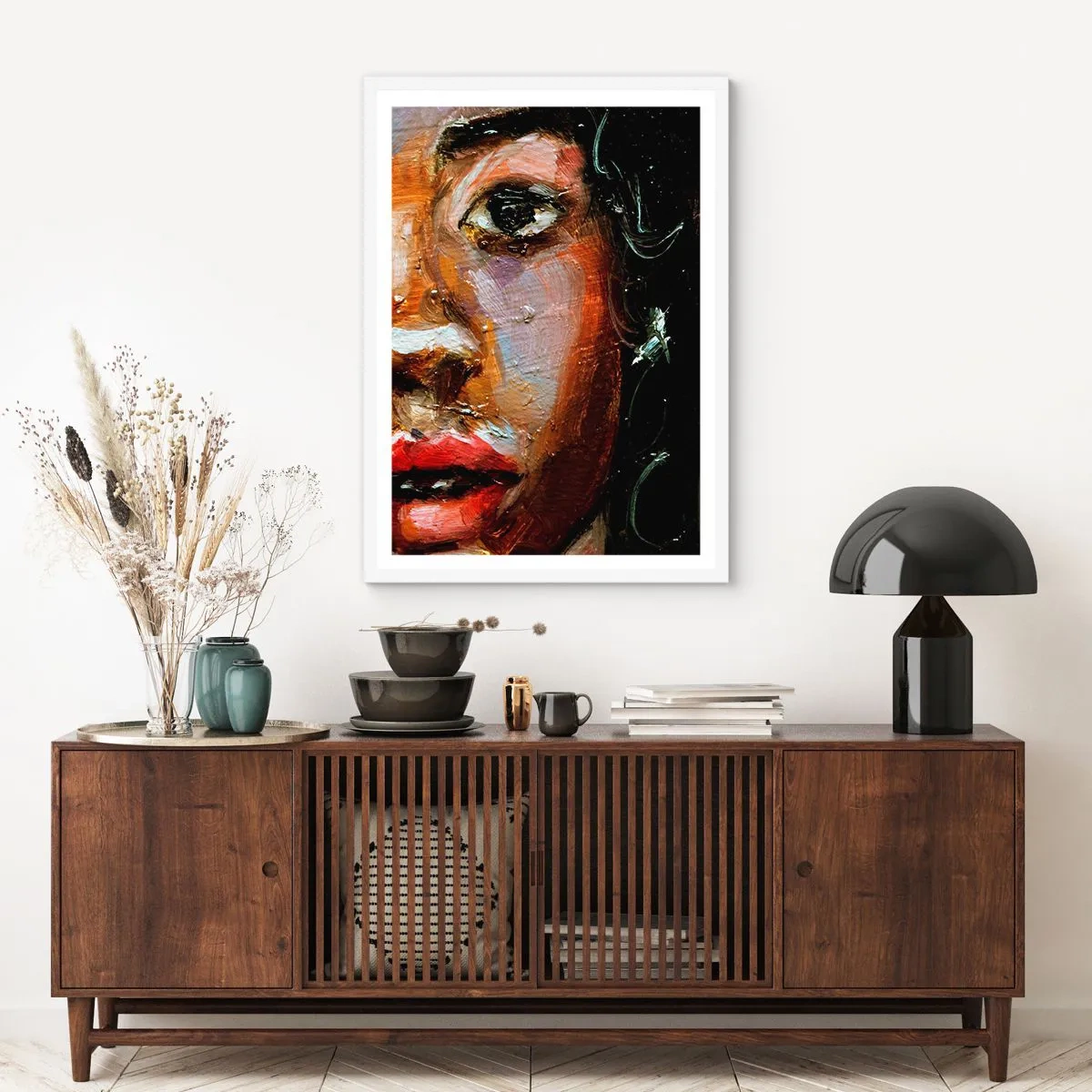 Poster în ramă albă - Negru și strălucire - 70x100 cm