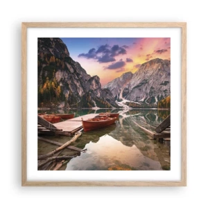 Poster în ramă de stejar deschis - Promisiunea zilei - 50x50 cm