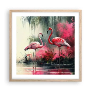 Poster în ramă de stejar deschis - O lecție de farmec natural - 50x50 cm