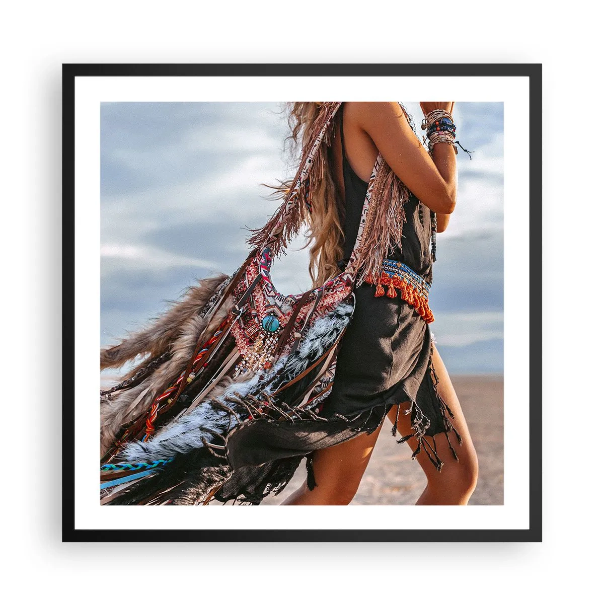 Poster în ramă neagră - Iubita șamanului - 60x60 cm