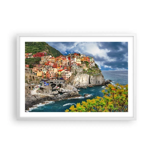 Poster în ramă albă - Îmbrățișați de stânci - 70x50 cm