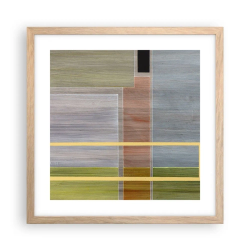 Poster în ramă de stejar deschis - Drept și liniștit - 40x40 cm