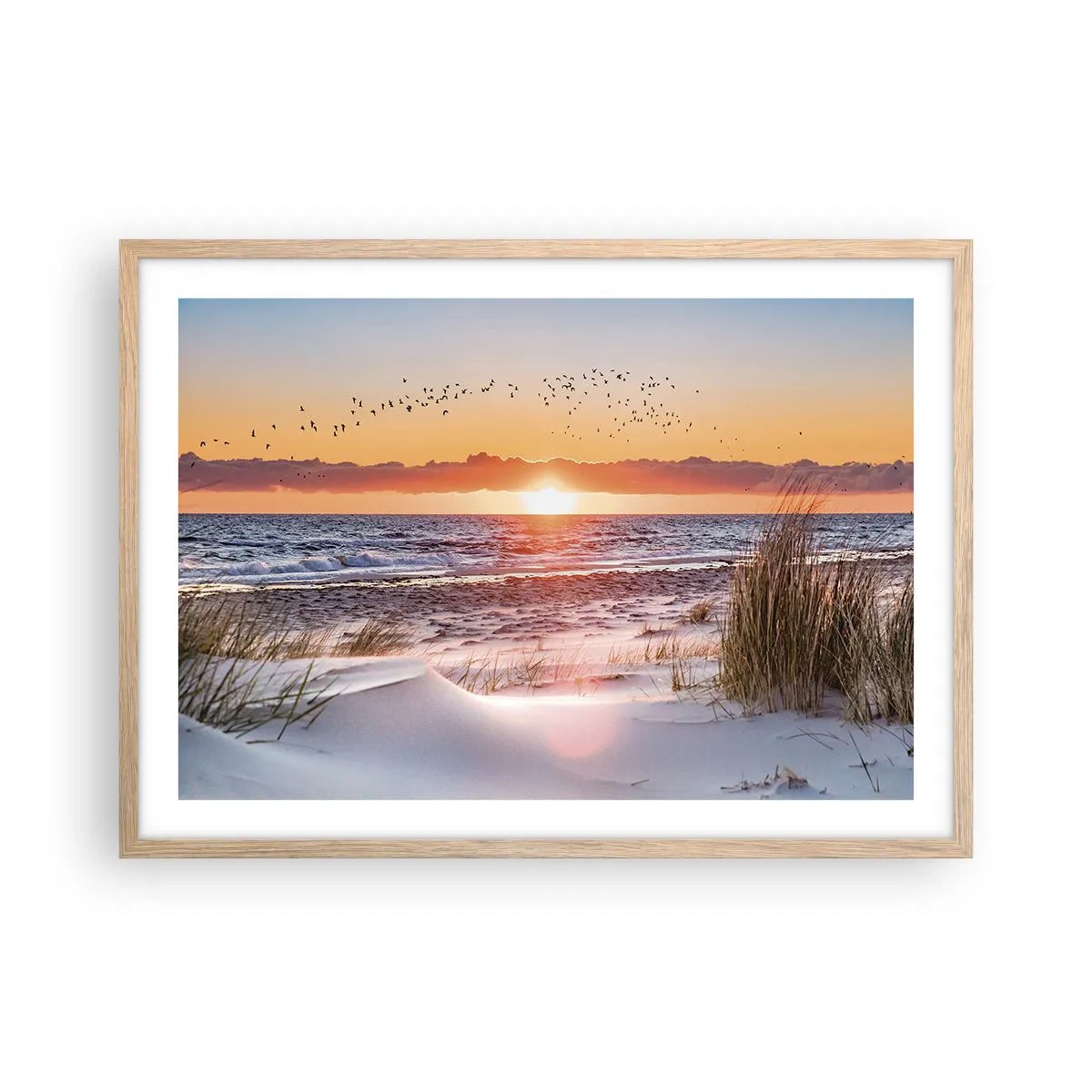 Poster în ramă de stejar deschis - Peisaj orizontal - 70x50 cm