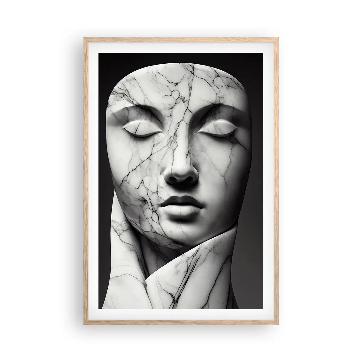 Poster în ramă de stejar deschis - Forme de marmură - 61x91 cm