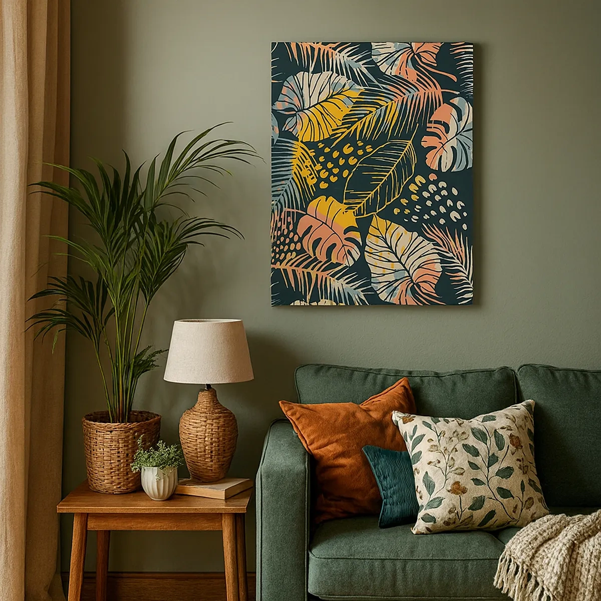 Tablou pe pânză - Fantezie cu frunze - 50x70 cm