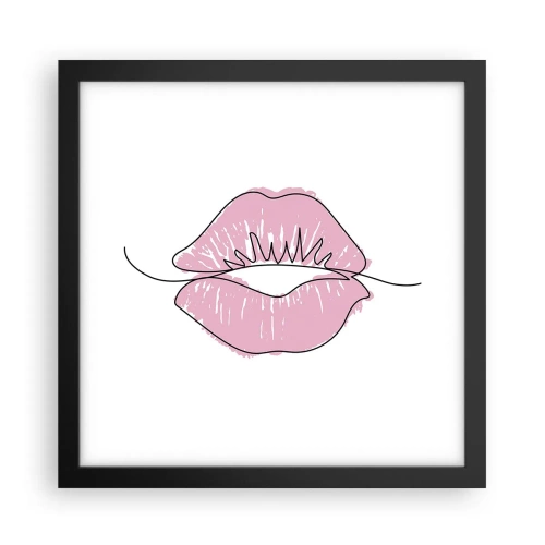 Poster în ramă neagră - Vrei un sărut? - 30x30 cm