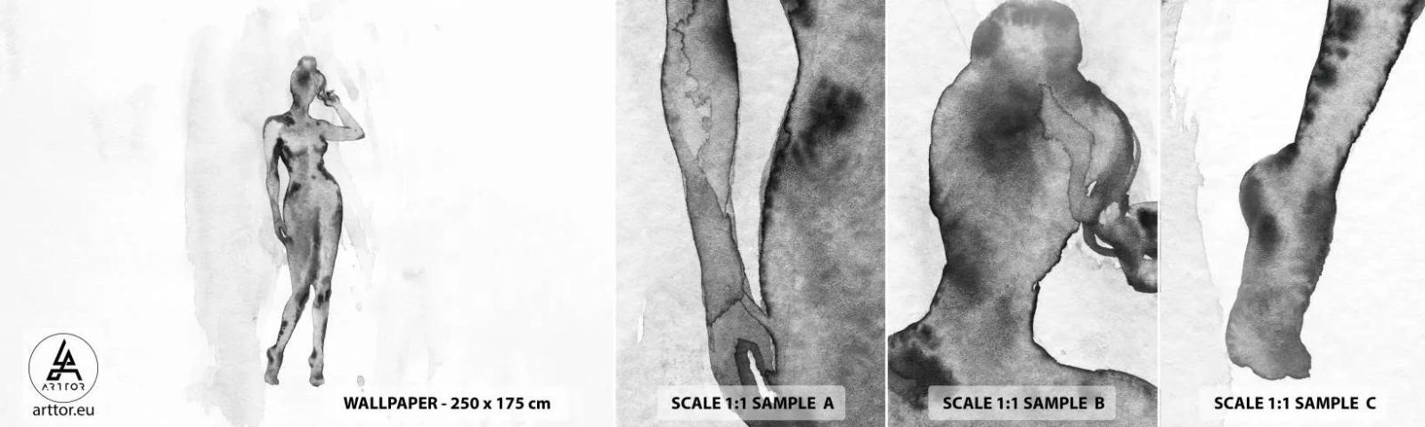 Mostră tapet autocolant Deluxe Sticker - Un studiu al idealului de feminitate - Femeie, Corpul feminin, Grafică - 100x30 cm