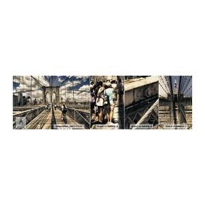 Mostră de Tapet Standard Eco - Chiar în inima orașului - Podul Brooklyn, New York, Oraș - 100x30 cm