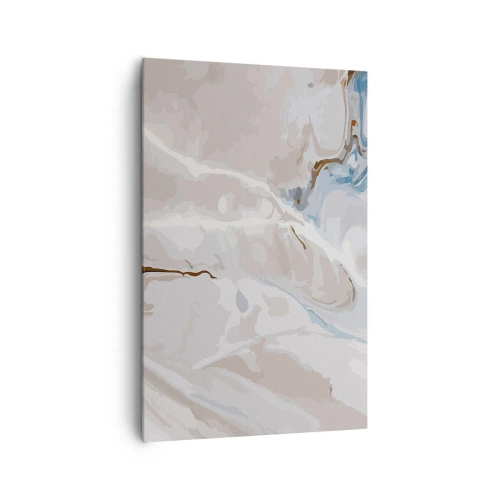 Tablou pe pânză - Meandre albastre sub alb - 80x120 cm