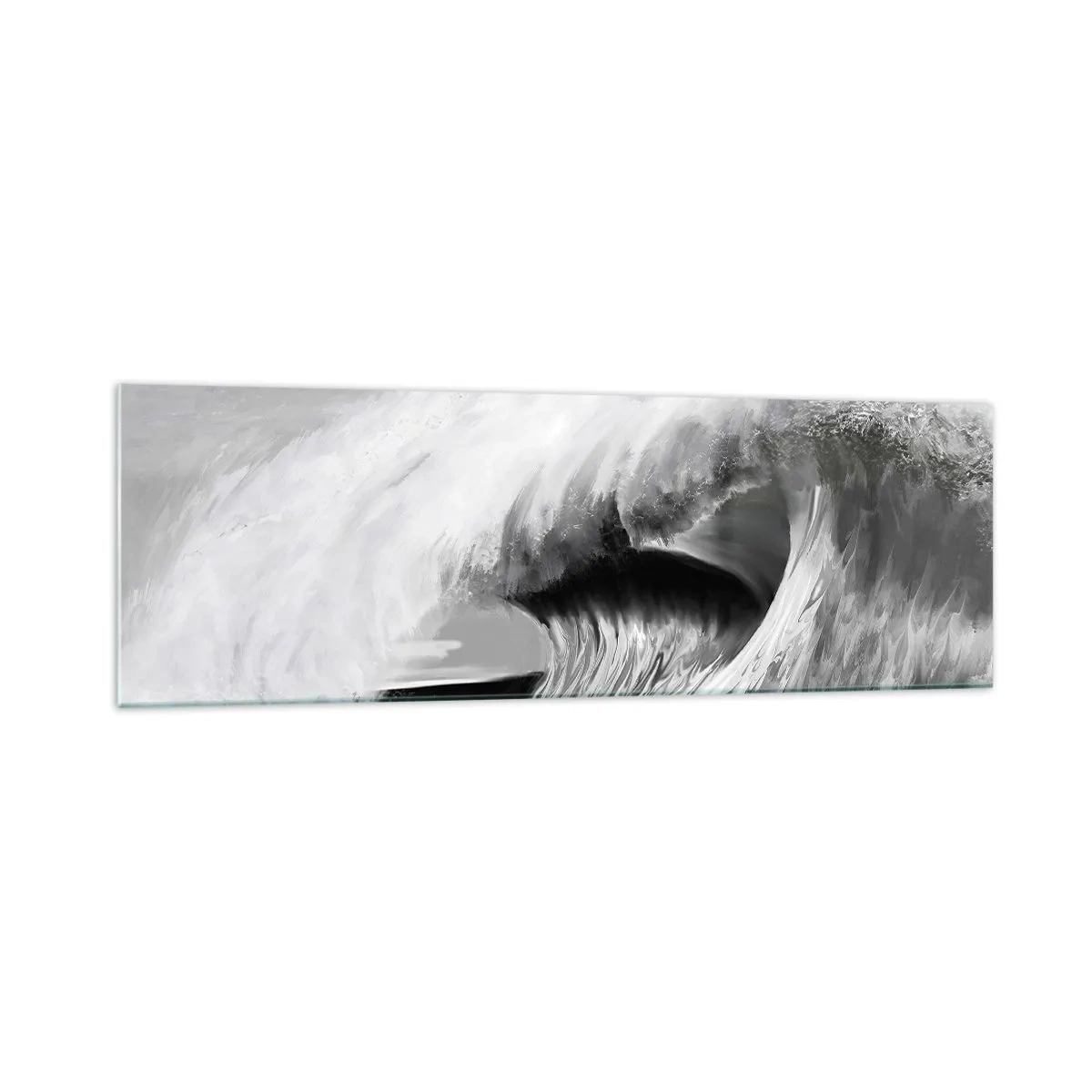 Tablou pe sticlă - Mânia oceanului - 160x50 cm