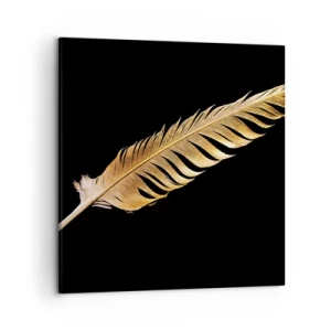 Tablou pe pânză - Pană aurie perfectă - 50x50 cm